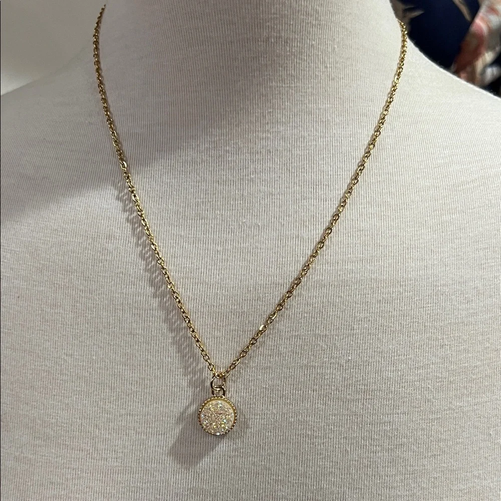 Fashion Faux Druzy Gold Pendant Necklace